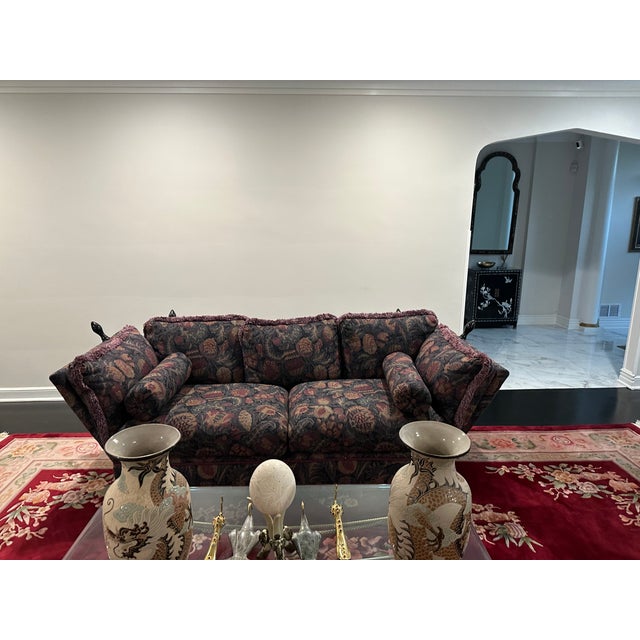 Vintage Custom-Made Tapestry Couch For Sale - Image 14 of 15
