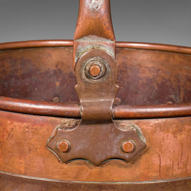Copper Antique Waste Paper Basket, English, Copper, Study, Office, Cornish, Edwardian For Sale - Image 8 of 9