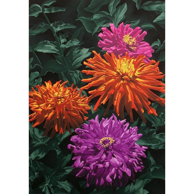 "Zinnias" by Dallas John Hand signed, dated, numbered and titled by the artist Paper Size: 30" x 22" Image Size: 25-1/2" x...