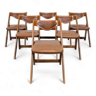 Italian Wood Dining Chairs, Set of 6 For Sale