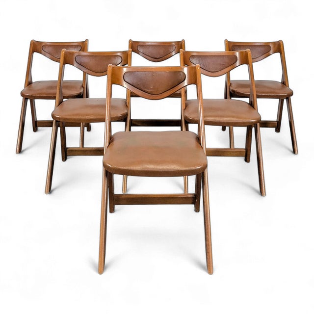 Italian Wood Dining Chairs, Set of 6 For Sale