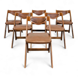 Italian Wood Dining Chairs, Set of 6