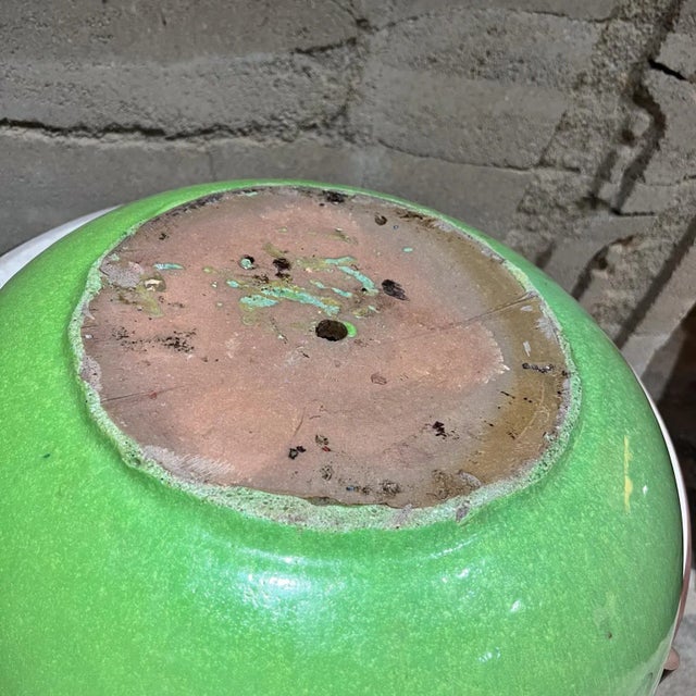 Ceramic Mid-Century Mod Style Gainey Glazed Art Pottery Architectural Green Planter Pot For Sale - Image 7 of 9