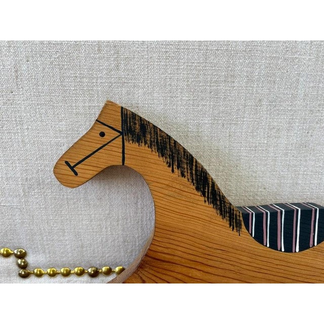 1960s Mid-Century Vintage Wooden Horse Wall Decor For Sale - Image 5 of 6