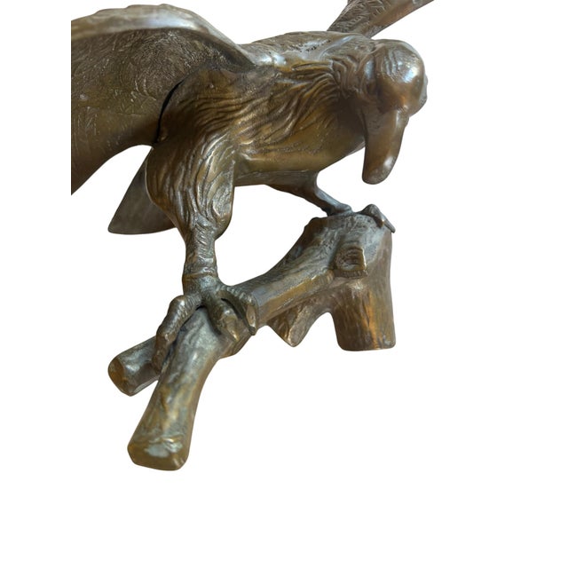Antique Solid Brass Eagle Statue For Sale - Image 9 of 9