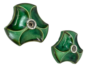 Modernist Ceramic Fat Lava Wall Lights attributed to Pan Ceramics, Germany, 1970s, Set of 2