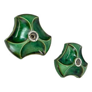 Modernist Ceramic Fat Lava Wall Lights from Pan Ceramics, Germany, 1970s, Set of 2 For Sale