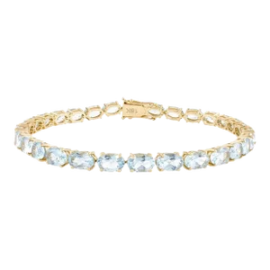 11.57 Ctw Brilliant Oval Cut Aquamarine Tennis Bracelet for Christmas Gifts