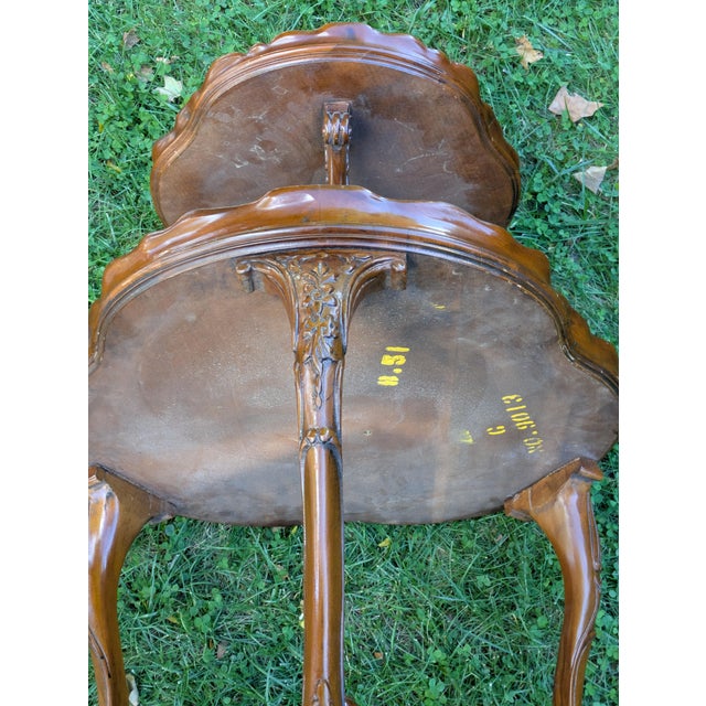 Vintage French Style Two Tier Table Dessert Parlor With Inlays For Sale - Image 16 of 17