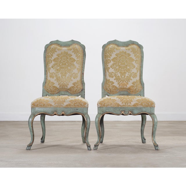 Minton-Spidell Set of Ten Minton-Spidell Country French Painted Dining Chairs For Sale - Image 4 of 18