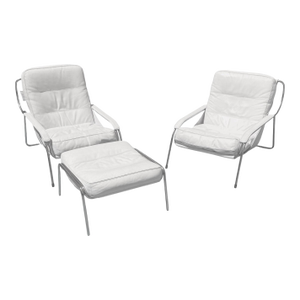 Italian Maggiolina Lounge Chairs & Ottoman by Marco Zanuso for Zanotta