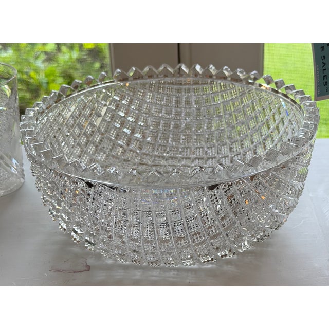 American Antique American Brilliant Cut Crystal Serving Bowl For Sale - Image 3 of 4