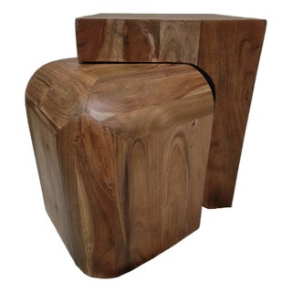 Pair of Accent Stacking Tables Cubism Bauhaus Styling For Sale