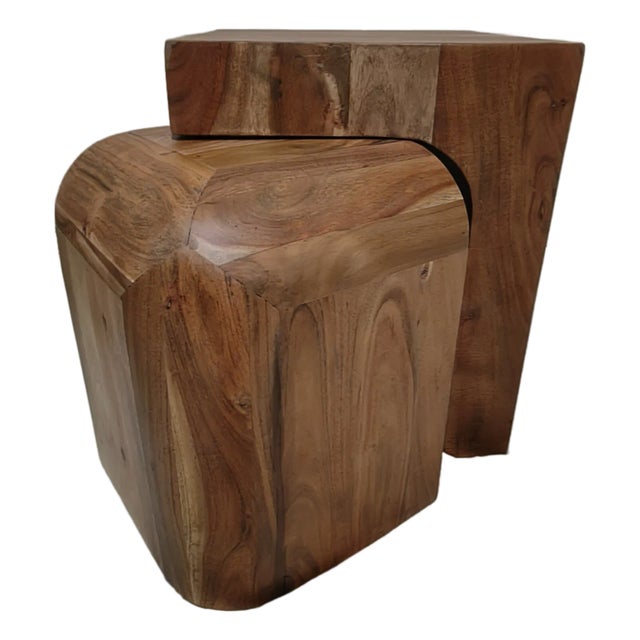 Pair of Accent Stacking Tables Cubism Bauhaus Styling For Sale