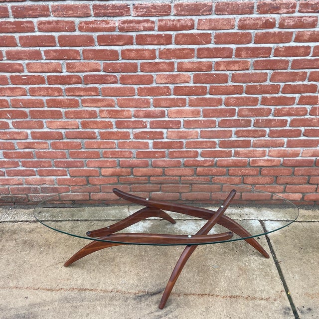 Mid 20th Century Mid 20th Century Attributed Forest Wilson Sculptural Walnut and Glass Coffee Table For Sale - Image 5 of 10
