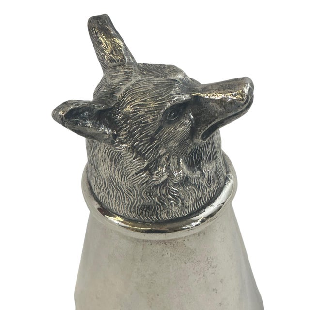 Metal Vintage Silverplate Foxhead Stirrup Cup For Sale - Image 7 of 14