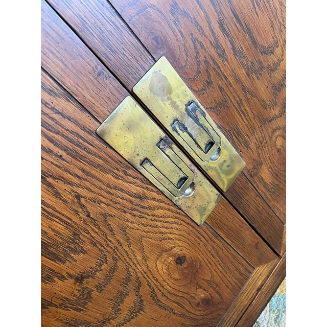 Henredon Late 20th Century Henredon Campaign Style Bar Cart For Sale - Image 4 of 12