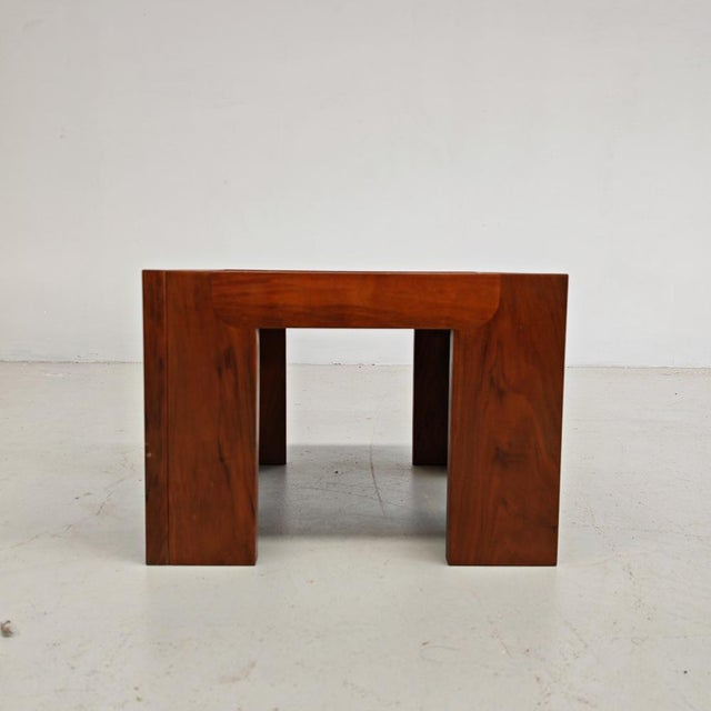 Small Square Walnut Coffee Table, 1970s For Sale - Image 16 of 18
