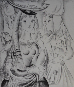 Mily Possoz, La fête portugaise, Etching