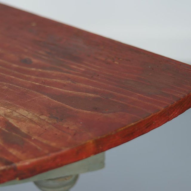 Antique Swedish Painted Folk Art Rustic Gustavian Side Table For Sale - Image 4 of 12