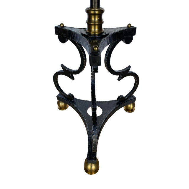 Pair of Iron and Brass Drink Tables With Polished Rojo Marble Tops For Sale - Image 15 of 16