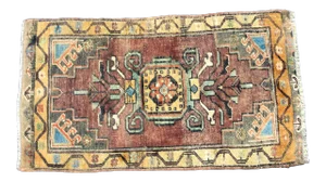 Vintage Boho Turkish Handmade Multicolor Small Rug