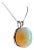 40 Carat Oval Ethiopian Opal Pendant / Necklace 14 Karat White Gold Necklace For Sale