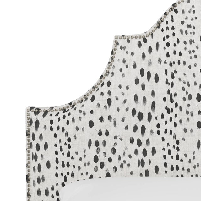 Not Yet Made - Made To Order Halsted Bed in Ink Linen Leopard, Queen For Sale - Image 5 of 8