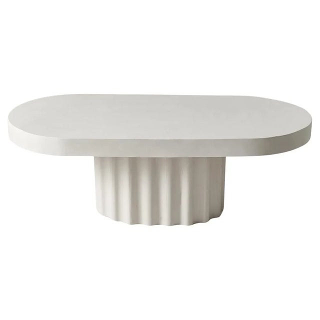 Ivory Wave Oval Coffee Table by Perler For Sale - Image 10 of 10