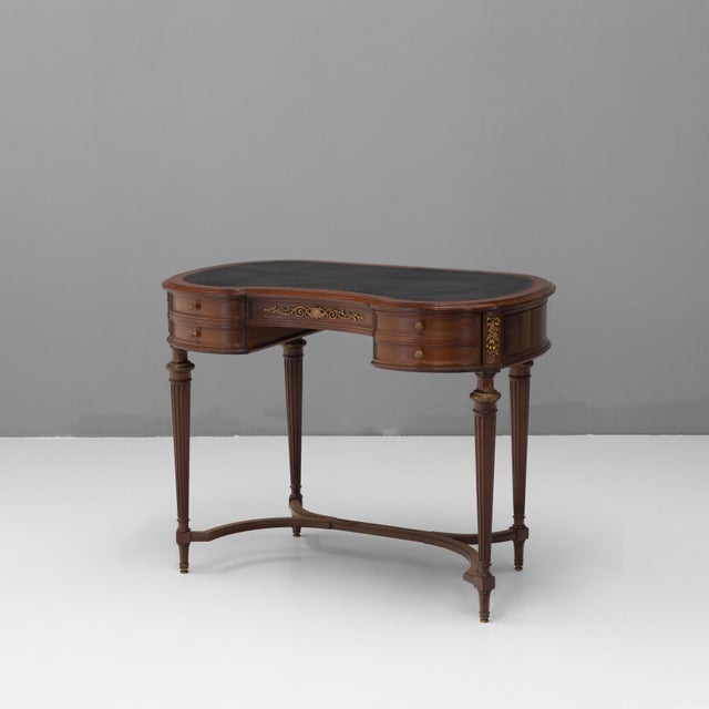 Leather Top Writing Desk, 1900s For Sale - Image 12 of 12