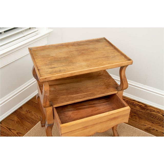 French Provincial Antique French Provincial Fruitwood Two-Tier Side Table For Sale - Image 3 of 8