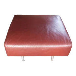 1990s Cassina Piero Lissoni Met Ottoman in Red-Brown Leather #2