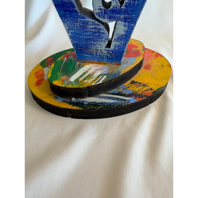 1990s David Gerstein Limited Edition Double-Sided Painted Wood Flower Sculpture, Signed & Numbered (40/295) For Sale - Image 9 of 12