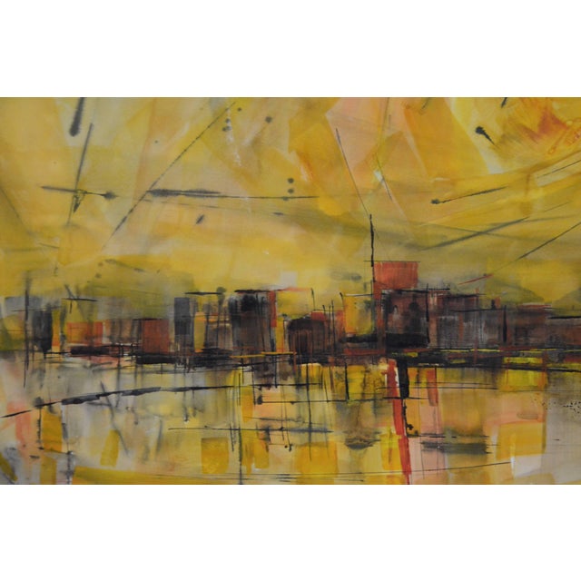Wood Anton Weiss City Scape Framed Watercolor, 1965 For Sale - Image 7 of 9