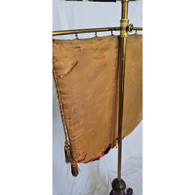 Antique Regency English Walnut Beaded Tapestry Pole Stand For Sale - Image 10 of 12
