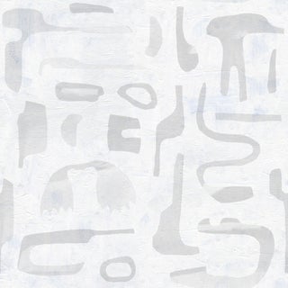 Sample - Canvas Wallpaper by Susan Hable in White For Sale