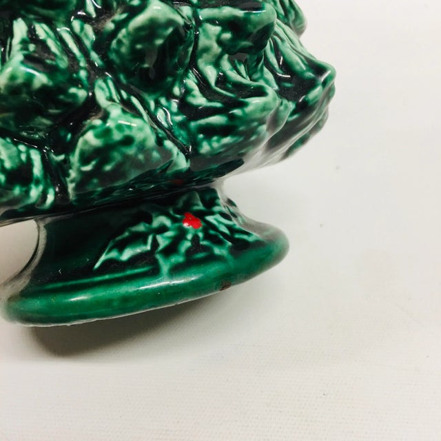 1970s Vintage Glazed Ceramic Christmas Napkin Holder For Sale - Image 5 of 6