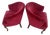 Pair of Red Velvet Vintage Tub Chairs For Sale