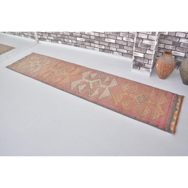Turkish Oushak Antique Hallway Runner Rug For Sale - Image 3 of 8