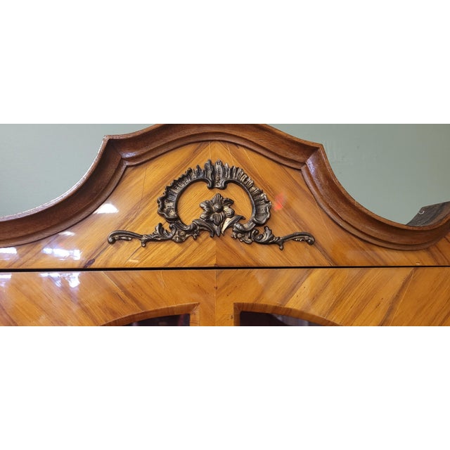 1960s Fine Vintage Inlaid French Secretary Desk For Sale - Image 5 of 15