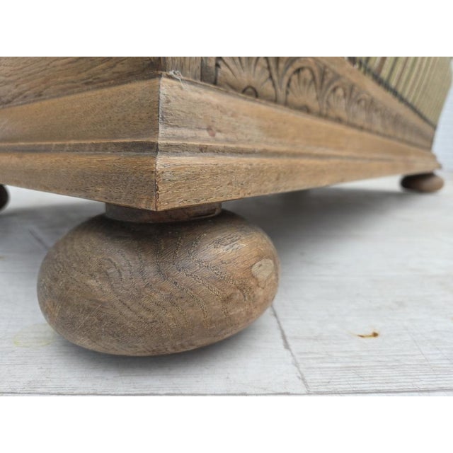 Danish 2-Seater Sofa in Striped Green Furniture Wool and Oak, 1950s For Sale - Image 9 of 18