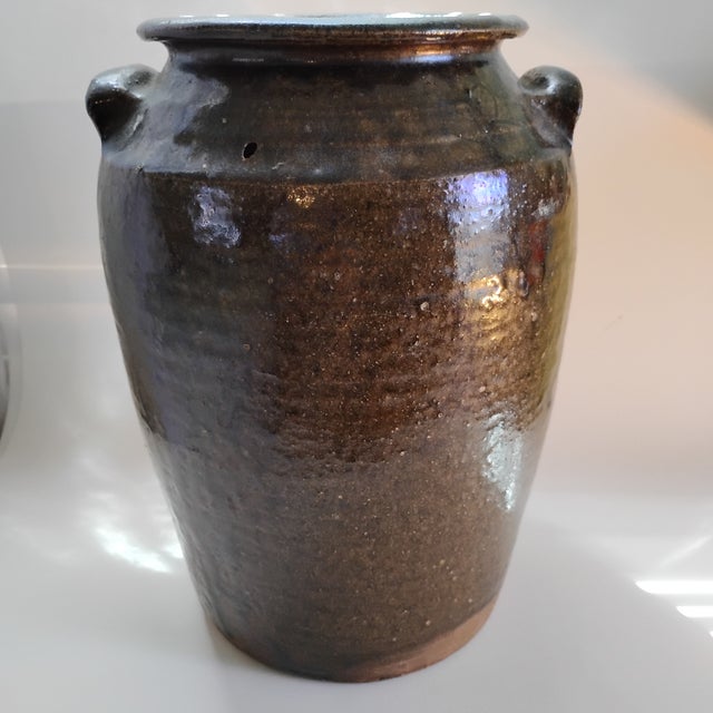 Ceramic Antique 2 Gal Catawba Valley Storage Jar For Sale - Image 7 of 13