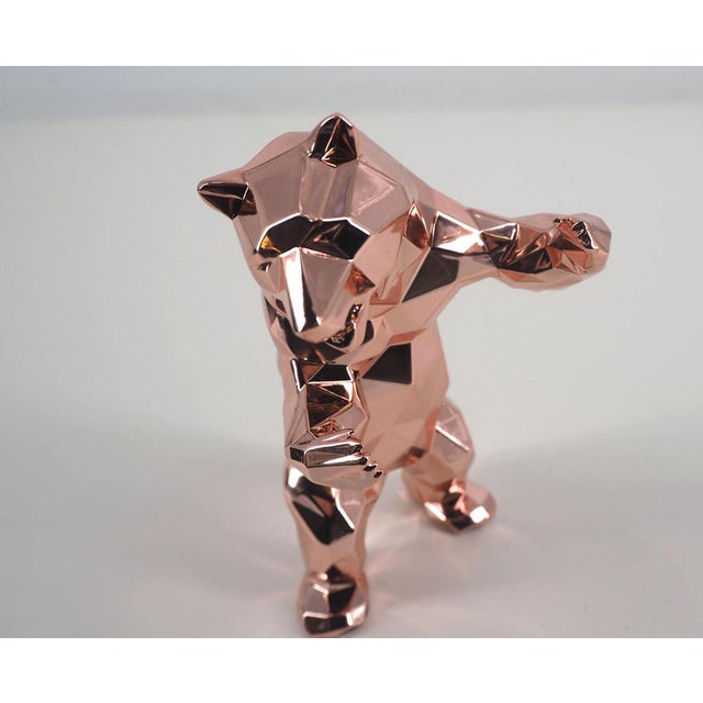 Contemporary Pink Gold Resin Standing Bear from Richard Orlinski For Sale - Image 3 of 7