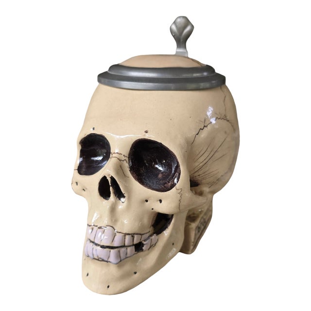 Early 20th Century Porcelain Skull Stein For Sale