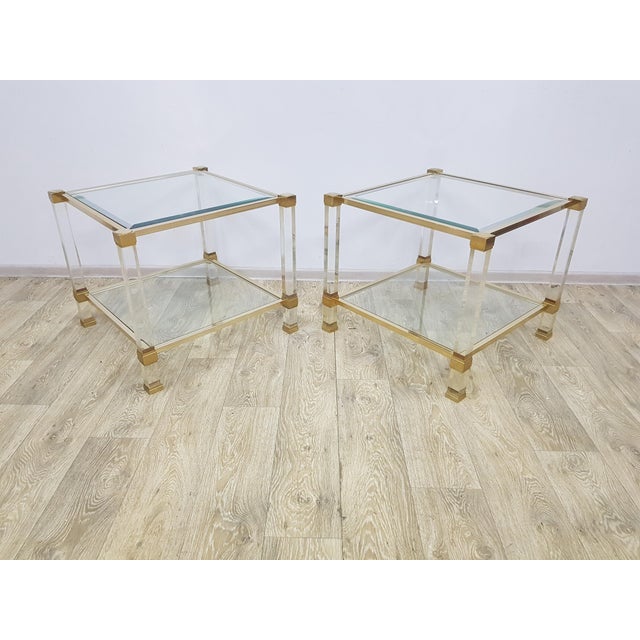 Hollywood Regency Tables in Glass by P. Vandel, Paris, 1970s, Set of 2 For Sale - Image 18 of 18