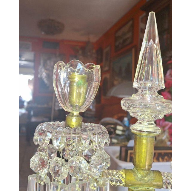 19thc French Regency Cut Glass & Crystal Candelabra Attrib. St Louis a - Pair For Sale - Image 18 of 18