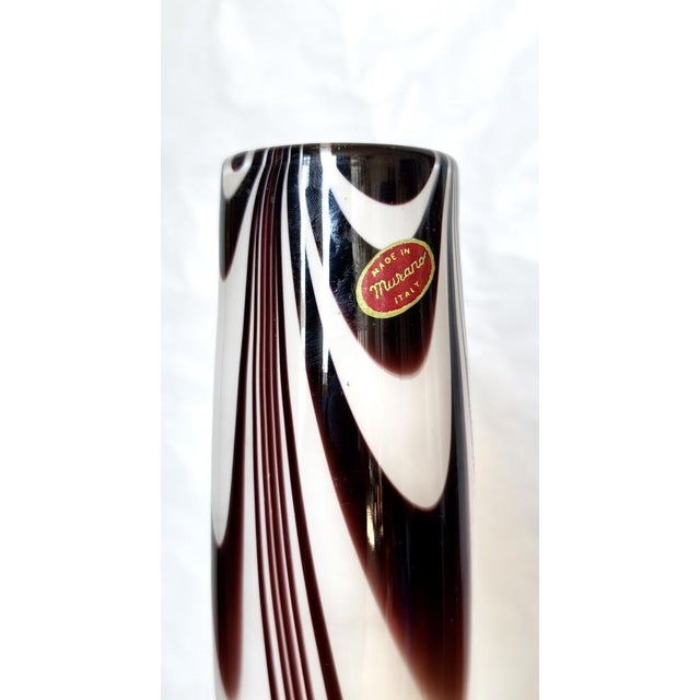 Purple and White Murano Glass Wave Vase from Carlo Moretti, Italy, 1970s For Sale - Image 12 of 13