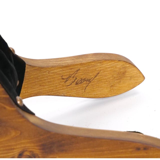 Late 20th Century North American Hand-Carved Brass/Wood Fireplace Bellows Tool For Sale - Image 5 of 8