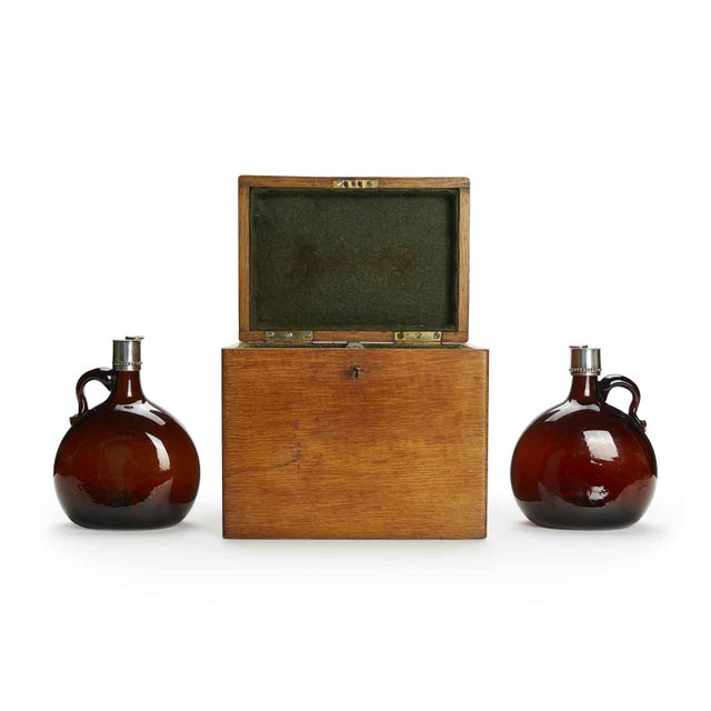 Oak Box with Liquor Bottles, 1800, Set of 3 For Sale - Image 13 of 13