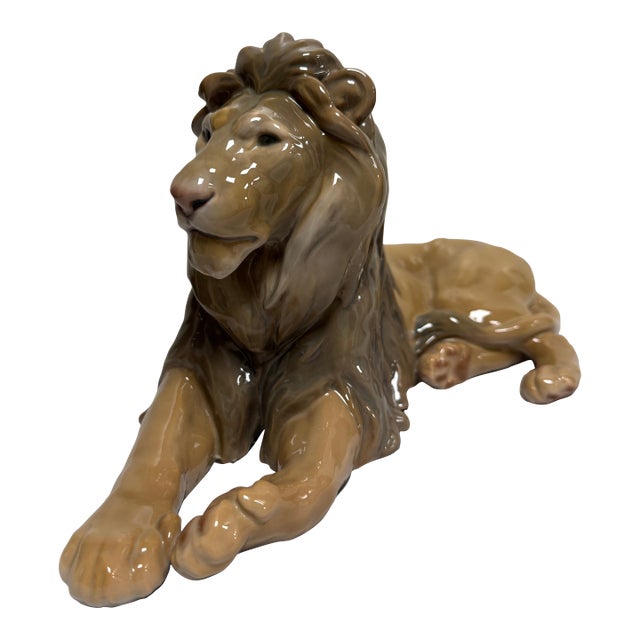 B&g Bing and Grondahl Lion Porcelain Figurine 1793 Copenhagen Denmark For Sale